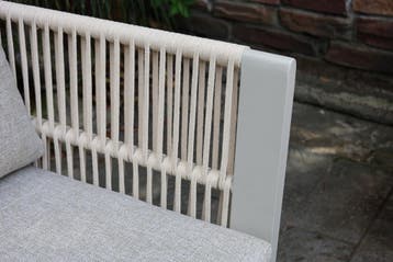 Veneto hoek loungeset 2 delig aluminium latte zand rope, Ophalen of Verzenden, Nieuw