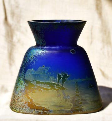 Beyermann and Co. - Haida - Vaas - Glas - Emailleverf en, Antiek en Kunst
