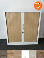 Robberechtse roldeurkast - 105x100x45cm - Wit met beuken deu, Werkplek, Ophalen of Verzenden, Gebruikt, Kast