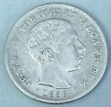 Portugal. D. Pedro V (1853-1861). 500 Reis - 1858 (Zonder