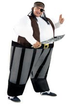 KIMU® Opblaas Kostuum Piraat Opblaasbaar Pak Piratenpak Masc, Carnaval, Nieuw, Overige maten, Ophalen of Verzenden