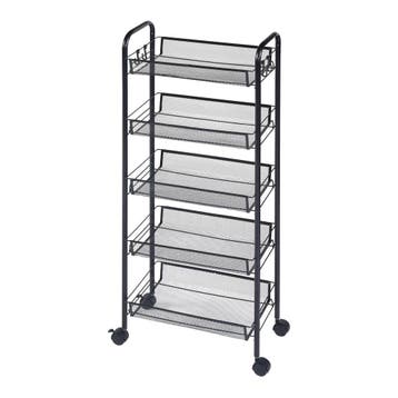 [en.casa] Keukentrolley Tromsø met 5 manden 103x44x26 cm zwa, Verzenden