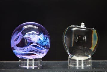 Caithness & Wedgwood Glass Paperweights – Abstract Wave &