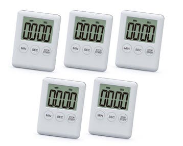 Set van 5 digitale timers, alarmklokken, wit, Ophalen of Verzenden, Nieuw