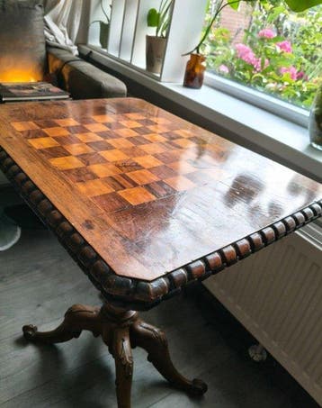 Schaaktafel - Hout - Schaaktafel, Antiek en Kunst