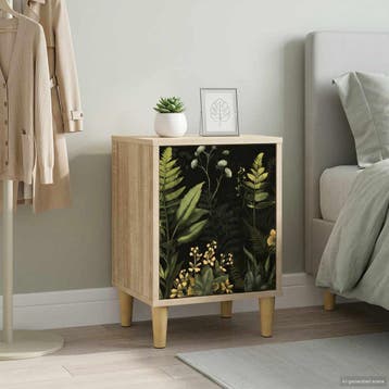 vidaXL Nachtkastje RHENEN Sonoma Eiken 36 x 33 x 50 cm, Minder dan 45 cm, Verzenden, Nieuw, Minder dan 55 cm