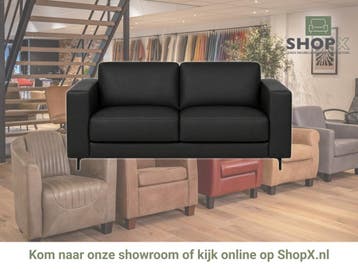 Leren bank Clear - 2,5 zits - Toledo Nero (zwart) - Poten, Huis en Inrichting, Bohemian, Eigentijds, Modern, Retro, Vintage, Nieuw