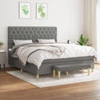 vidaXL Boxspring met matras stof donkergrijs 160x200 cm, Huis en Inrichting, Slaapkamer | Bedden, Verzenden, 200 cm, 160 cm, Nieuw