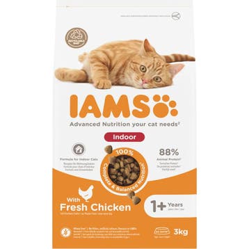 3x IAMS Kat Adult Indoor Kip 3 kg, Verzenden, Nieuw