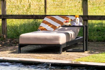 VDG Mexico sunbrella ligbed 200x85 cm. met bijzettafel -, Verzenden, Nieuw, Overige materialen