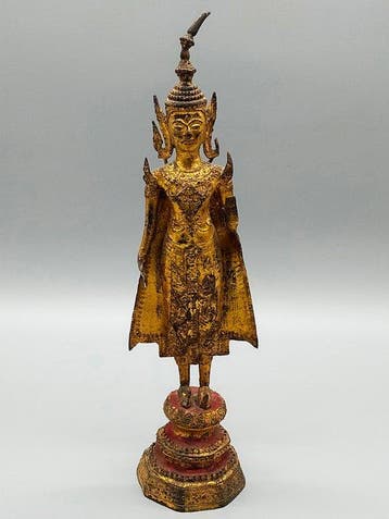 Buddha Figur – Stehender Buddha im Rattanakosin Stil -