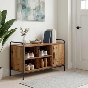 vidaXL Schoenenkast 100 x 39,5 x 55,5 cm Bewerkt hout Oud, Verzenden, Nieuw
