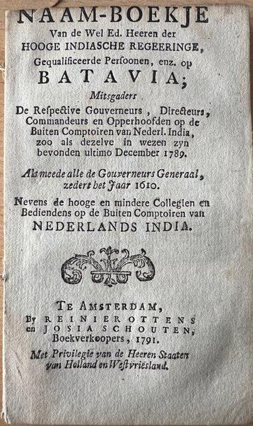 VOC personeels- en bestuursregister - VOC: Naam-boekje van