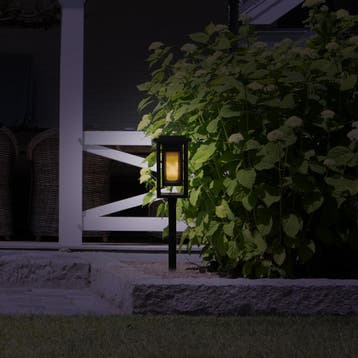 Set van 2 LED Solar Fakkel Tuinlamp Zwart Tuinverlichting, Verzenden, Nieuw