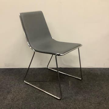 complete set van 4 stuks Johanson Speed stoelen, antraciet, Ophalen of Verzenden, Gebruikt, Leer