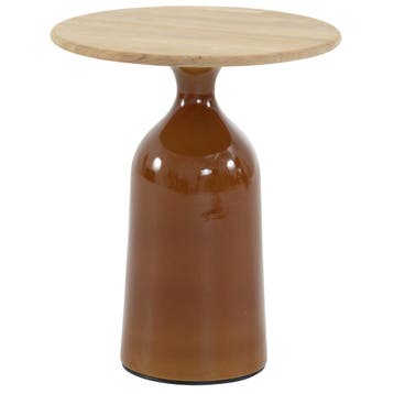 June lounge tuintafel hoogglans keramiek caramel 45xH55 cm, Tuin en Terras, Tuintafels, Ophalen of Verzenden, Nieuw