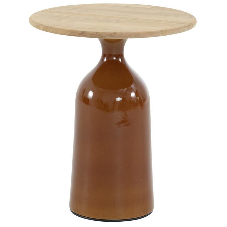 June lounge tuintafel hoogglans keramiek caramel 45xH55 cm, Tuin en Terras, Tuintafels, Nieuw, Ophalen of Verzenden