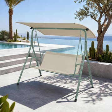 Hollywoodschommel Satten 3 persoons 173x119x153 cm lichtgroe, Verzenden, Nieuw