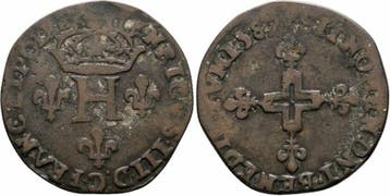 Frankreich Henry Iii Henri Double Sol Parisis 1587 Amiens..., Verzenden