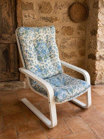 Schommelstoel - Hout, Textiel - Dondolo vintage, Antiek en Kunst
