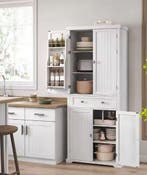 Witte Keukenkast 182cm met Lade, Deurvakken en Planken, Huis en Inrichting, Keuken | Keukenelementen, Verzenden, Nieuw