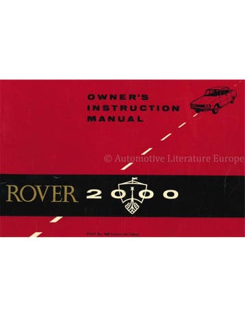 1967 ROVER 2000 INSTRUCTIEBOEKJE ENGELS