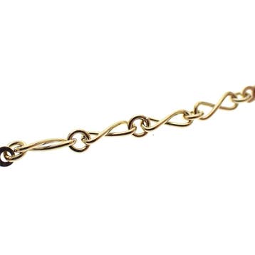 Lange gouden infinity/staafjesschakel ketting, Ophalen of Verzenden, Gebruikt, Overige kleuren, Goud