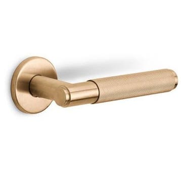 Deurklink BASICS LBV-22 op ronde rozet PVD licht brons, Verzenden, Nieuw