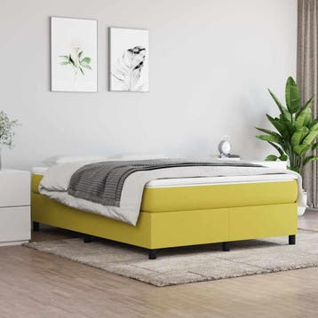 vidaXL Boxspring bed 140x200 cm stof groen, Huis en Inrichting, Verzenden, 140 cm, 200 cm, Stof