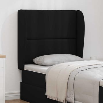 vidaXL Hoofdbord oor Zwart 80 x 23 x 6 cm PVC, Verzenden, Nieuw, Zwart