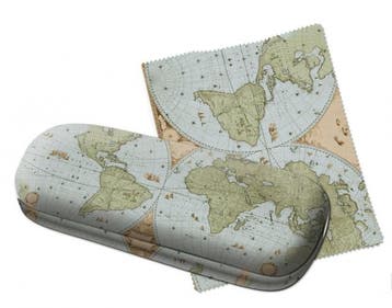 Brillenkoker incl. brillendoekje: Wandkaart van de wereld, Ophalen of Verzenden, Nieuw