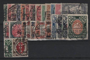 Danzig 1920/1922 - Partij van Infla-geprüfte merken met, Gestempeld