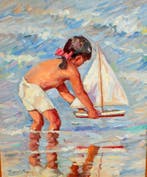 Miguel Vaquer Calumarte (1910-1988) - Mónica en la playa
