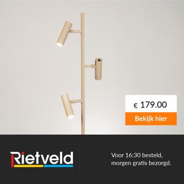 Rietveld-Vloerlampen-Beige, Zand-Aluminium, Verzenden, Nieuw