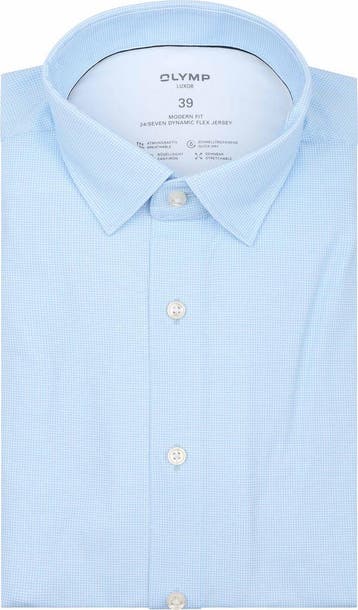 Olymp Luxor Overhemd Pied De Poule Blauw maat 43 Heren, Verzenden, Nieuw, OLYMP