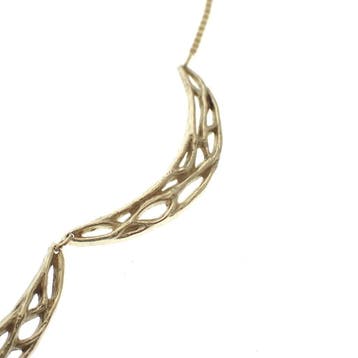 Gouden venetiaanse schakelcollier met een vaste hanger, Sieraden, Tassen en Uiterlijk, Kettingen, Ophalen of Verzenden, Gebruikt