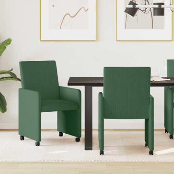 vidaXL Eetkamerstoelen met Wieltjes 2 st Katoenen stof Grijs, Huis en Inrichting, Verzenden, Nieuw