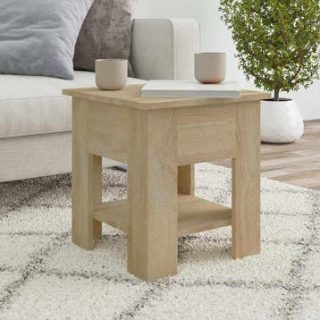 vidaXL Salontafel 40x40x42 cm bewerkt hout sonoma, Minder dan 50 cm, 50 tot 100 cm, Verzenden, Nieuw
