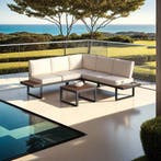 Tuinset Eliar, 4-delig, met aluminium frame - zwart, Verzenden, Nieuw