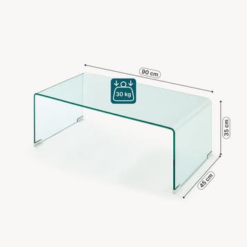 Salontafel Väsas gehard glas 90x90x35 cm transparant [en.cas, Verzenden, Nieuw
