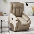 Sta-op-stoel elektrisch kunstleer cappuccinokleurig, Huis en Inrichting, Fauteuils, Verzenden, Nieuw