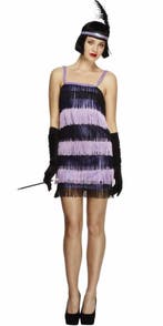 Jaren 20 kostuum dames, Charleston jurk, pailletten franjes jurken met accessoires, flapper jurk, carnavalskostuums dames, voor carnaval, vintage jaren 20 feest (L
