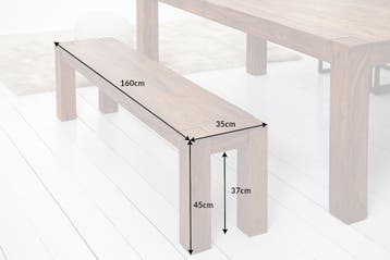 Massieve bank MAKASSAR 140cm Sheesham houten bank unieke, Ophalen of Verzenden, Nieuw