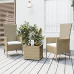 vidaXL 3-delige Loungeset poly rattan en staal beige, 3 zitplaatsen, Nieuw, Loungeset, Verzenden