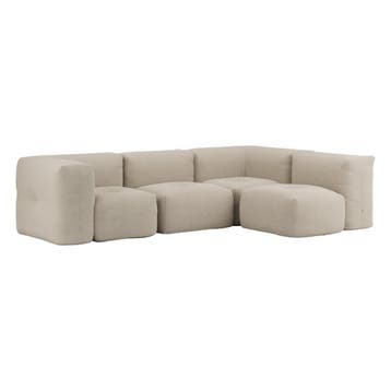 Soft Sofa Indoor 4 Seater Hoekbank - Teddy Beige, Verzenden, Nieuw, Beige, Zitzak