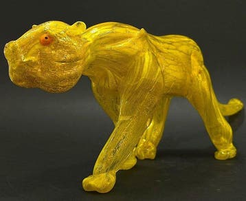 Pantera Murano Oro 24kt - Arte Veneziana - Anni 60 - 38cm -
