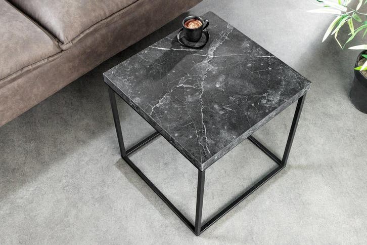 Moderne bijzettafel ARCHITECTURE 45cm grafiet metalen frame, Huis en Inrichting, Tafels | Sidetables, Ophalen of Verzenden