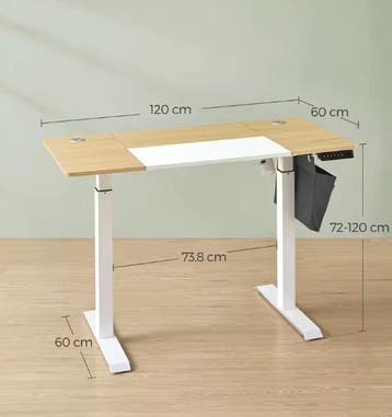Zit-Sta Bureau 120 cm Elektrisch – Met Geheugen en Organizer, Huis en Inrichting, Verzenden, Nieuw