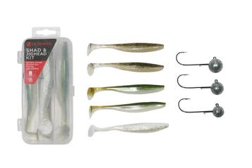 Ultimate EZ-Shad & Jighead Kit Natural Loodvrij 10cm (7 + 10, Verzenden, Nieuw, Dobber of Lood