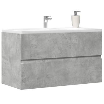 vidaXL Wastafelkast 90x38,5x45 cm spaanplaat betongrijs, Verzenden, Nieuw, Wastafelkast, Minder dan 100 cm